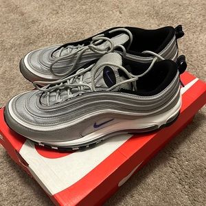 Air Max 97. Silver/Purple. Sz. 10